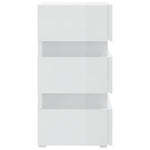 ZNTS LED Bedside Cabinet High Gloss White 45x35x67 cm Engineered Wood 326846