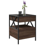 ZNTS Coffee Table with Infinity LED Brown Oak 40x40x51 cm 847721