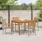 Garden Dining Set 5 pcs Grey Solid Acacia Wood 3365533