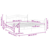Bed Frame without Mattress White Metal 200x200 cm 325007