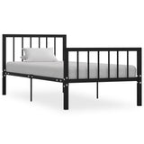 ZNTS 284569 Bed Frame without Mattress Black Metal 100x200 cm