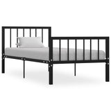 284569 Bed Frame without Mattress Black Metal 100x200 cm
