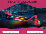 Electric Scooter for Kids Aged 6-14 Years, with Colourful Lights, Pink T3398P349458