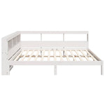 ZNTS Bookcase Bed without Mattress White 140x200 cm Solid Wood Pine 3324318