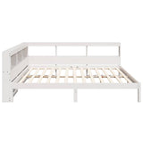 ZNTS Bookcase Bed without Mattress White 140x200 cm Solid Wood Pine 3324318