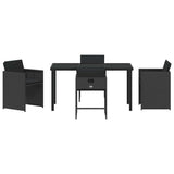 Garden Dining Set 5 pcs Black Poly Rattan 3380690