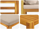 5 Piece Garden Lounge Set Modular Natural Solid Acacia Wood 3417223