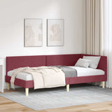 Corner Bed Frame with Headboard Wine Red 90 cm x 200 cm Velvet 42016192
