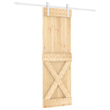 Sliding Door Natural and White 70 x 210 cm Solid Pine Wood 3444963