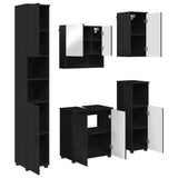 Bathroom Furniture Set 5 pcs Black Engineered wood & Metal 3392984