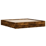 Bed Frame with Drawers without Mattress Smoked Oak 160x200 cm 3207263