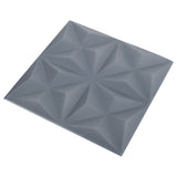 3D Wall Panels 24 pcs 50x50 cm Origami Grey 6 m² 150921