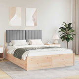Bed Frame with Upholstered Headboard Light Grey 135 x 190 cm 3398239