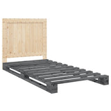 Bed Frame without Mattress Grey 100x200 cm Solid Wood Pine 3281545