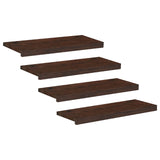 Stair Treads 4 pcs 80 x 30 x 2 cm Dark Brown Solid Beech Wood 3446239