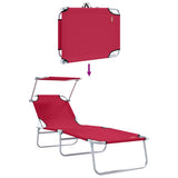 Sun Lounger Folding 2 pcs Red 58 x 188 x 77cm Polyester 42003061