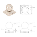 Post Caps 6 pcs Globe Final Stainless Steel 91x91 mm 145495