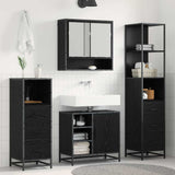 Bathroom Furniture Set 3 pcs Black Oak Engineered Wood 3402505