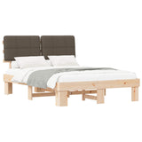 Bed Frame with Upholstered Headboard Natural and Taupe 877417