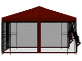 Garden Gazebo with Sidewalls 3 x 3 m Burgundy 900347