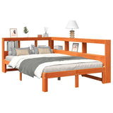 Bookcase Bed without Mattress Wax Brown 120x190 cm Solid Wood Pine 3324402