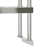 Work Table Overshelf 2-Tier 110x30x65 cm Stainless Steel 376449