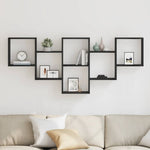 ZNTS Wall Shelf Black Oak 159x18x66 cm Engineered Wood 868073
