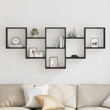 ZNTS Wall Shelf Black Oak 159x18x66 cm Engineered Wood 868073
