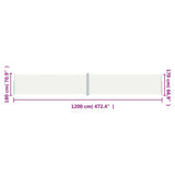 Retractable Side Awning Cream 180x1200 cm 318073