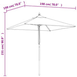 Garden Parasol with Wooden Pole Taupe 198x198x231 cm 363186