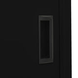 Office Cabinet with Sliding Door Black 90x40x180 cm Steel 335964