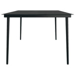 7 Piece Garden Dining Set Black 3099399