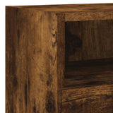 4 Piece TV Wall Units Smoked Oak Engineered Wood 3216504