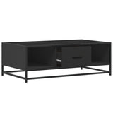 ZNTS Coffee Table Black 100x57x35 cm Engineered Wood and Metal 848759