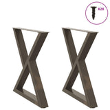 Dining Table Legs 2 pcs Natural Steel 70x cm Steel 4012727