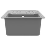 ZNTS Granite Kitchen Sink Single Basin with Drainer Reversible Grey 141670