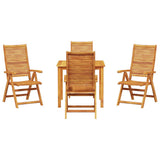 Garden Dining Set Folding 5 pcs Brown Solid Acacia Wood 3375631