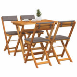Bistro Set with Cushion 5 pcs Oil Natural Solid Acacia Wood 4105505