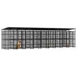 Outdoor Dog Kennel with Roof Steel 16.59 m 3097954
