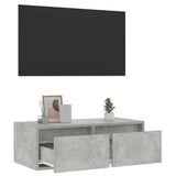 TV Cabinet with LED Lights Concrete Grey 75x35.5x25 cm 860232