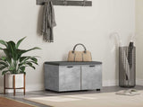 Hall Bench with Cushion with Door Concrete Grey 60 x 38 x 46 cm 891475
