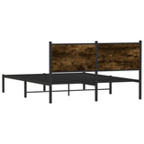 Metal Bed Frame without Mattress Smoked Oak 140x190 cm 4007667
