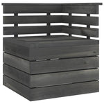 ZNTS Garden Pallet Corner Sofa Solid Pinewood Dark Grey 315419