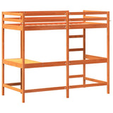 Loft Bed without Mattress Wax Brown 90x190 cm Single Solid Wood Pine 842861