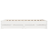 Bed Frame without Mattress White 200x200 cm Solid Wood Pine 3301699
