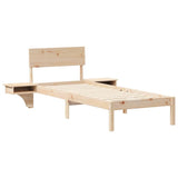 Bed Frame with Headboard Brown 75 x 190 cm Solid Pine Wood 873472