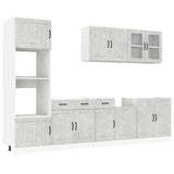 ZNTS 7 Piece Kitchen Cabinet Set Kalmar Concrete Grey Engineered Wood 3314745