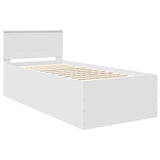 Bed Frame with Headboard White 75 x 190 cm Engineered Wood 3408627