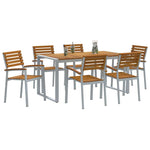 Garden Dining Set 7 pcs Grey and brown Solid acacia wood 3284362