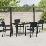 Garden Dining Set 5 pcs Black Powder-Coated Steel 3379145